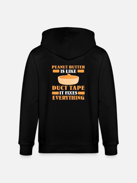 Funny peanut butter saying - Stanley/Stella CULTIVATOR Unisex Organic Hooded Jacket - black