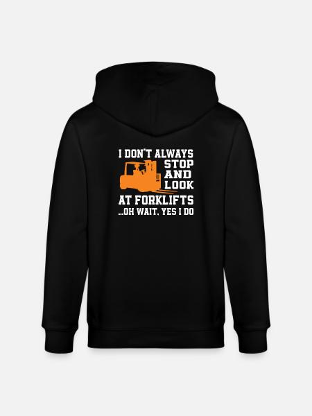 Funny Forklift Driver Shirt - Stanley/Stella CULTIVATOR Unisex Organic Hooded Jacket - black