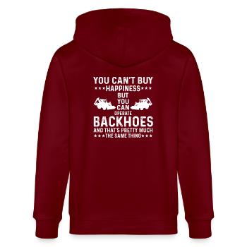 Backhoe Loader T-Shirt - Stanley/Stella CULTIVATOR  Unisex Organic Hooded Jacket - burgundy - Back - Anna (173cm)