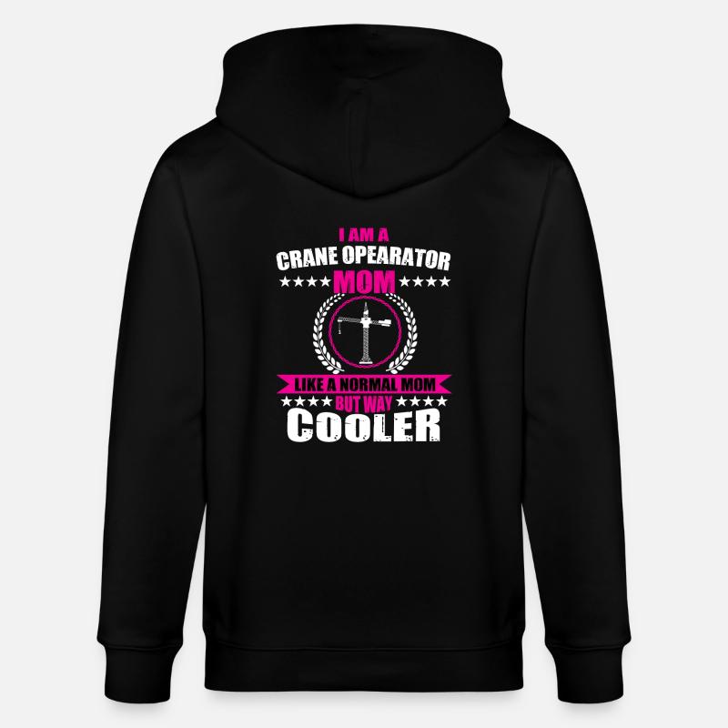 Crane operator Mama - Stanley/Stella CULTIVATOR  Unisex Organic Hooded Jacket - black