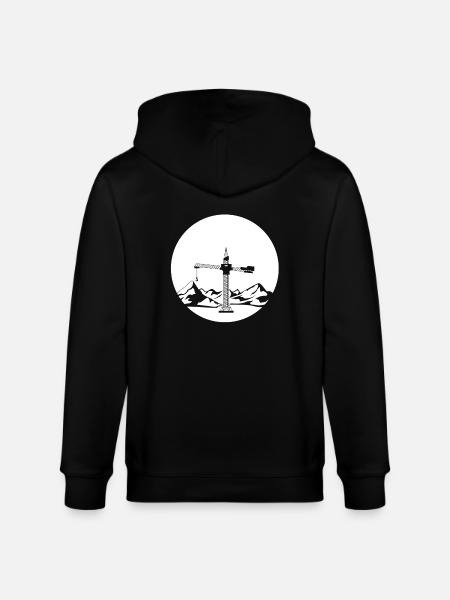 Great crane landscape - Stanley/Stella CULTIVATOR  Unisex Organic Hooded Jacket - black