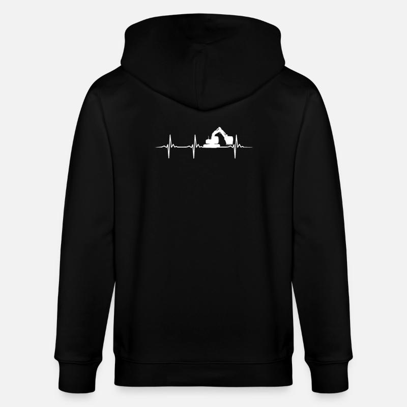 Bagger Herzschlag Design - Stanley/Stella Unisex Bio-Kapuzenjacke CULTIVATOR  - Schwarz