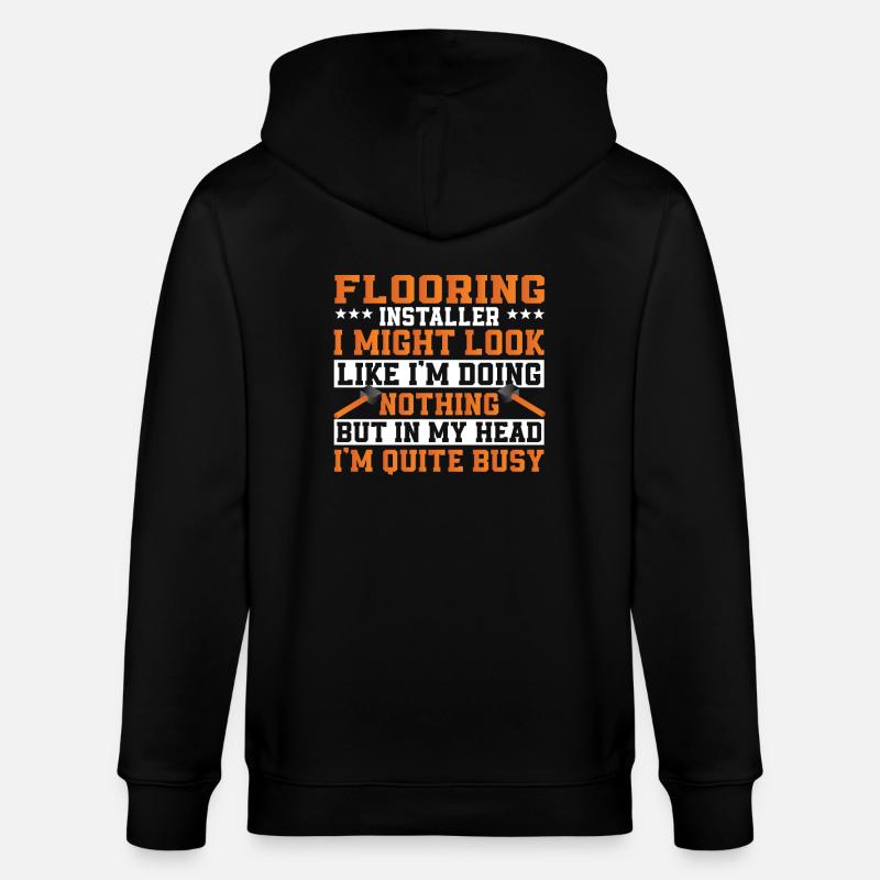 Lustiger Bodenleger Spruch - Stanley/Stella Unisex Bio-Kapuzenjacke CULTIVATOR  - Schwarz