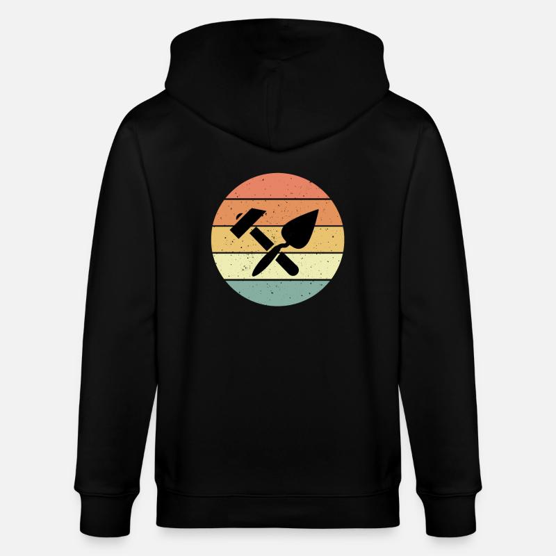 Marteau et truelle artisanaux - Veste à capuche bio CULTIVATOR Stanley/Stella Unisexe - noir