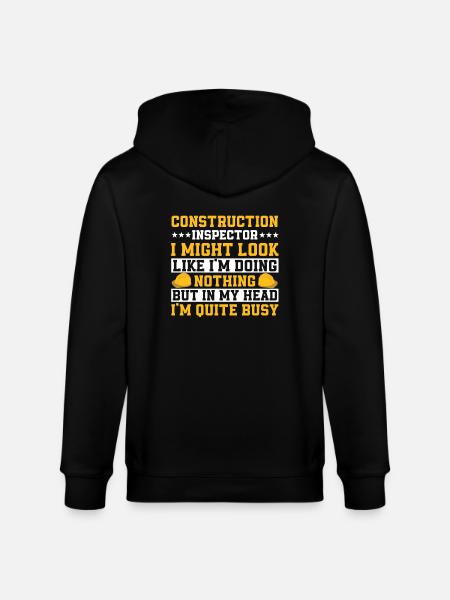 Building inspector Spruch - Stanley/Stella CULTIVATOR Unisex Organic Hooded Jacket - black