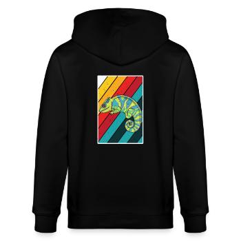 Chamäleon - Stanley/Stella Unisex Bio-Kapuzenjacke CULTIVATOR  - Schwarz - Hinten - Anna (173cm)