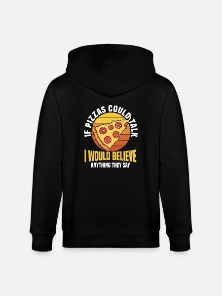 Funny Pizza Shirt - Stanley/Stella CULTIVATOR Unisex Organic Hooded Jacket - black