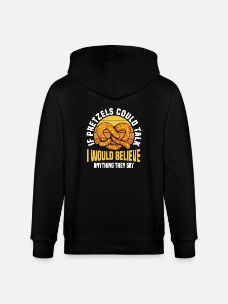 Funny Pretzel Design - Stanley/Stella CULTIVATOR Unisex Organic Hooded Jacket - black