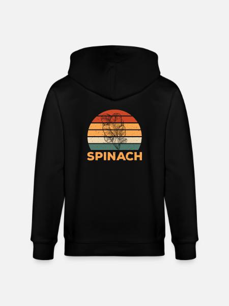 Retro Spinach Design - Stanley/Stella CULTIVATOR Unisex Organic Hooded Jacket - black