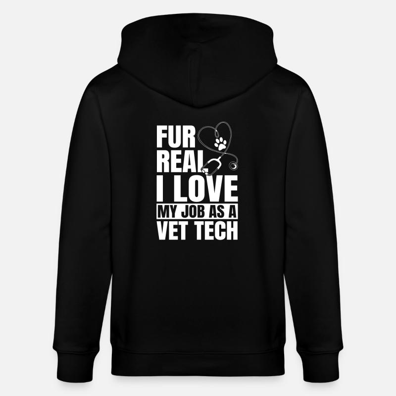 Funny veterinary technician pun - Stanley/Stella CULTIVATOR  Unisex Organic Hooded Jacket - black