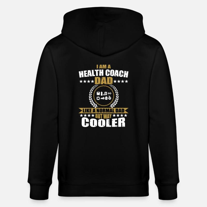 Gesundheitscoach Papa - Stanley/Stella Unisex Bio-Kapuzenjacke CULTIVATOR  - Schwarz