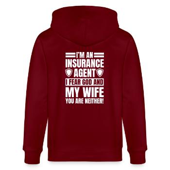Insurance agent - Stanley/Stella CULTIVATOR  Unisex Organic Hooded Jacket - burgundy - Back - Anna (173cm)