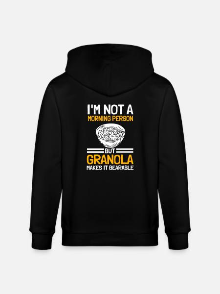 Granola lover saying - Stanley/Stella CULTIVATOR Unisex Organic Hooded Jacket - black