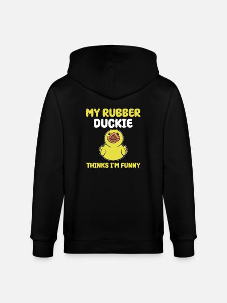 Funny Rubber Duck Gift - Stanley/Stella CULTIVATOR Unisex Organic Hooded Jacket - black