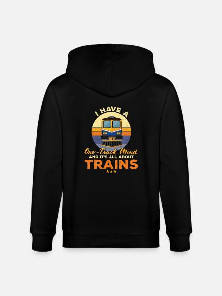 Funny Train Lover Railway Outfit - Stanley/Stella CULTIVATOR  Unisex Organic Hooded Jacket - black