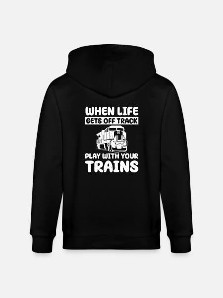 Funny train collector saying - Stanley/Stella CULTIVATOR  Unisex Organic Hooded Jacket - black