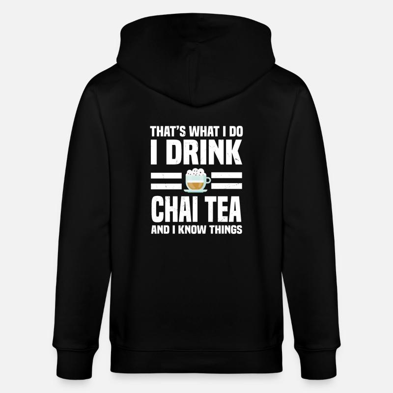 Cool Chai Tea Saying - Stanley/Stella CULTIVATOR  Unisex Organic Hooded Jacket - black