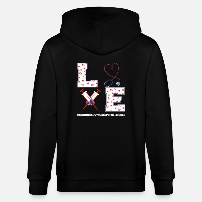 Gerontology Nurse Practitioner Design - Stanley/Stella CULTIVATOR  Unisex Organic Hooded Jacket - black