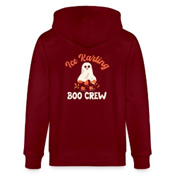 Spooky Ice Karting Boo Crew Halloween Kostüm - Stanley/Stella Unisex Bio-Kapuzenjacke CULTIVATOR  - Burgunderrot - Hinten - Anna (173cm)