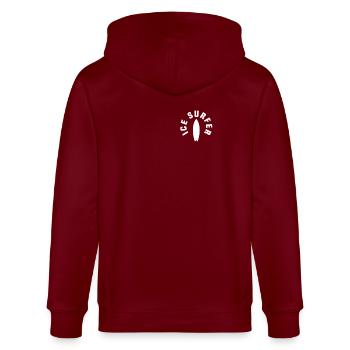 Ice Surfer Taschen-design - Stanley/Stella Unisex Bio-Kapuzenjacke CULTIVATOR  - Burgunderrot - Hinten - Anna (173cm)