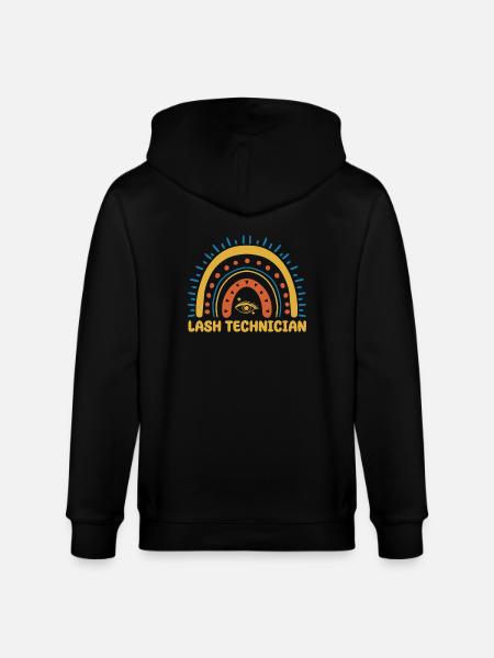 Lash Tech Boho Rainbow - Stanley/Stella CULTIVATOR Unisex Organic Hooded Jacket - black