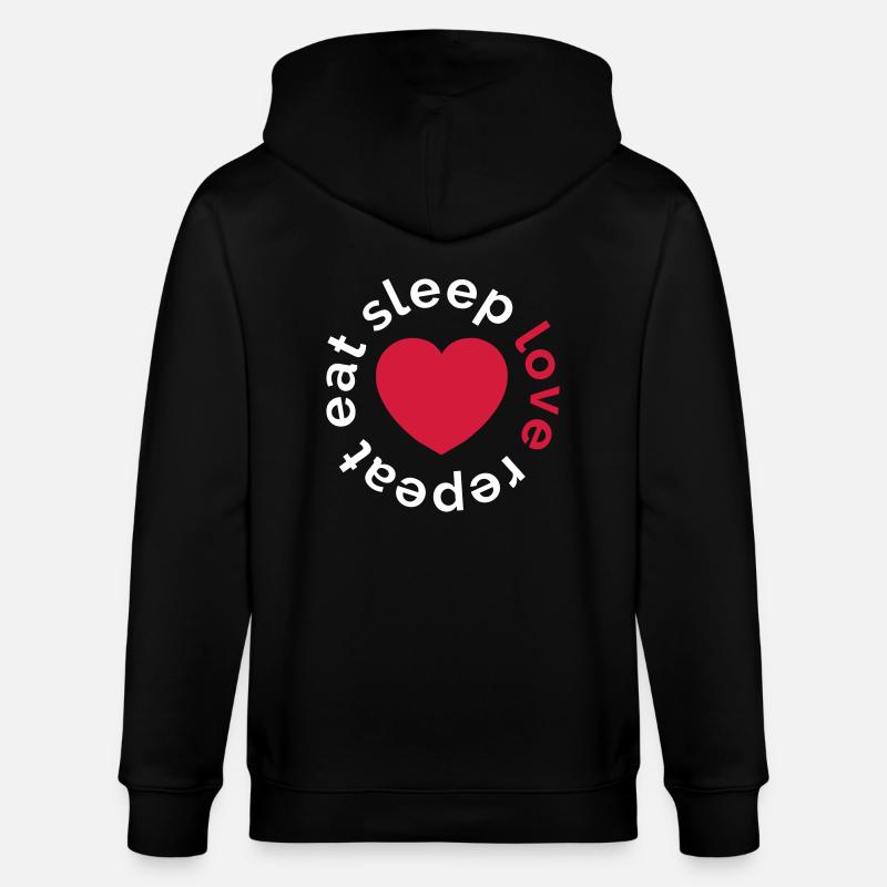 manger sommeil amour répéter - Veste à capuche bio CULTIVATOR Stanley/Stella Unisexe - noir