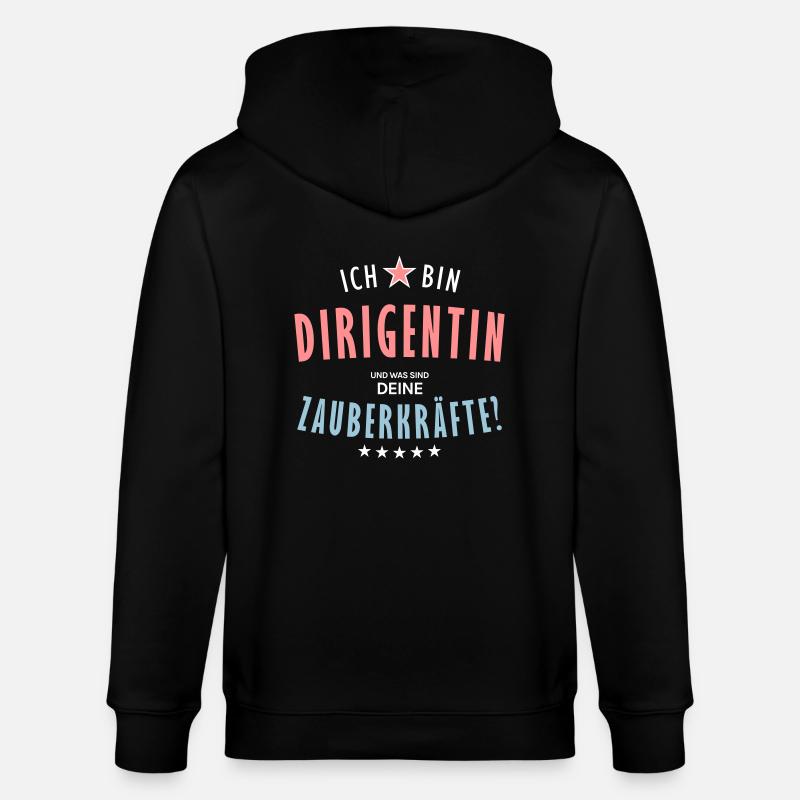 Dirigentin Beruf - Geschenk - Stanley/Stella Unisex Bio-Kapuzenjacke CULTIVATOR  - Schwarz