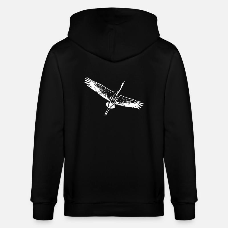 Héron oiseau en vol - Veste à capuche bio CULTIVATOR Stanley/Stella Unisexe - noir