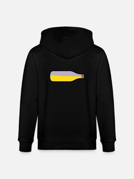 Lying beer bottle - Stanley/Stella CULTIVATOR  Unisex Organic Hooded Jacket - black