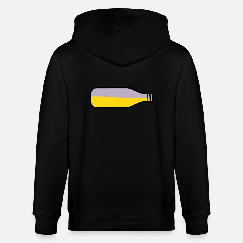 Liegende Bier Flasche - Stanley/Stella Unisex Bio-Kapuzenjacke CULTIVATOR  - Schwarz