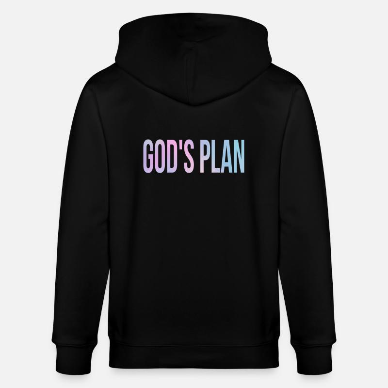 God's Plan - Stanley/Stella Unisex Bio-Kapuzenjacke CULTIVATOR  - Schwarz
