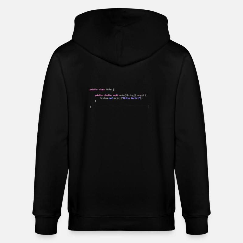 Java Hello World! Geschenkidee - Stanley/Stella Unisex Bio-Kapuzenjacke CULTIVATOR  - Schwarz