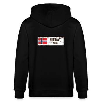 Drapeau de la Norvège Moss - Veste à capuche bio CULTIVATOR Stanley/Stella Unisexe - noir - Dos - Anna (173cm)