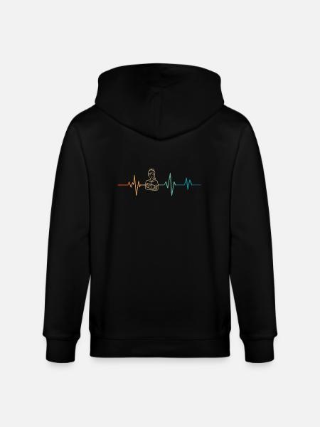 Retro Herzschlag Hebamme - Stanley/Stella Unisex Bio-Kapuzenjacke CULTIVATOR - Schwarz