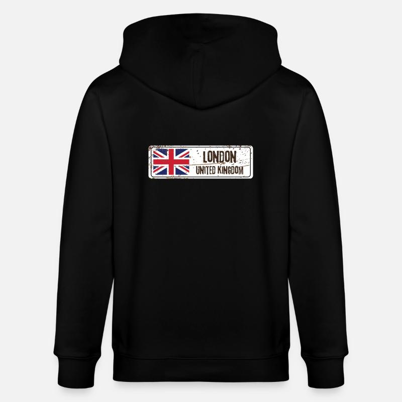 Londres Drapeau du Royaume-Uni - Veste à capuche bio CULTIVATOR Stanley/Stella Unisexe - noir