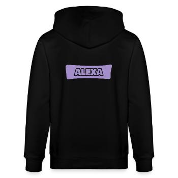 Geschenk für Alexa - Stanley/Stella Unisex Bio-Kapuzenjacke CULTIVATOR  - Schwarz - Hinten - Anna (173cm)