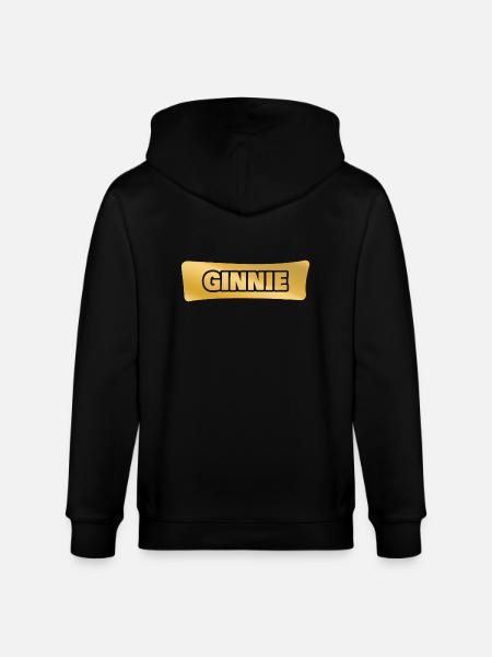 First name Ginnie - Stanley/Stella CULTIVATOR  Unisex Organic Hooded Jacket - black