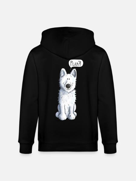 Schweizer Schäferhund Play - Stanley/Stella Unisex Bio-Kapuzenjacke CULTIVATOR  - Schwarz