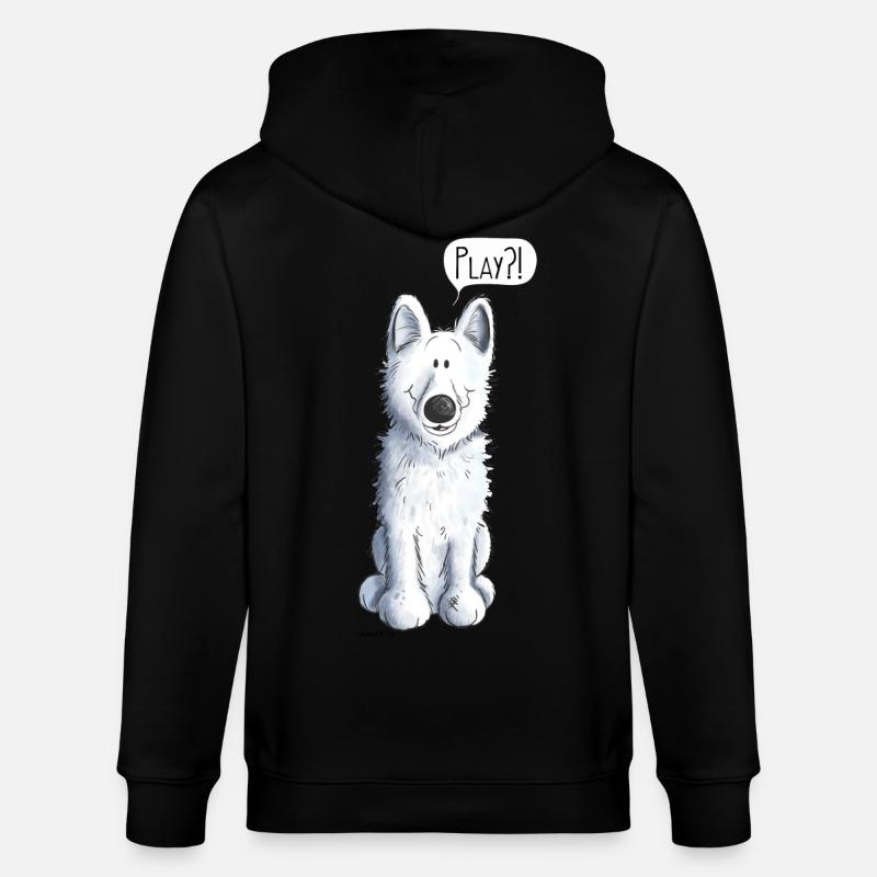 Schweizer Schäferhund Play - Stanley/Stella Unisex Bio-Kapuzenjacke CULTIVATOR  - Schwarz