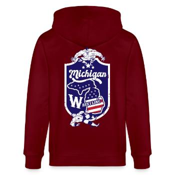 Michigan Wrestling - Veste à capuche bio CULTIVATOR Stanley/Stella Unisexe - bordeaux - Dos - Anna (173cm)