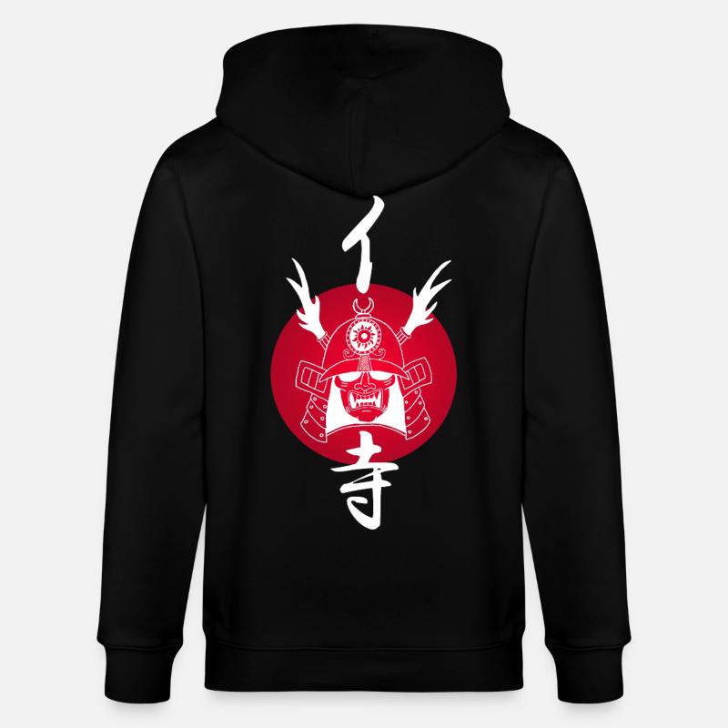 Samouraï blanc et soleil rouge - Veste à capuche bio CULTIVATOR Stanley/Stella Unisexe - noir