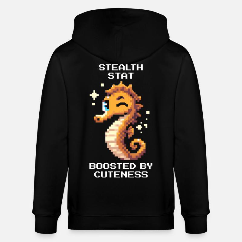 Süß & unsichtbar | Seepferdchen - Stanley/Stella Unisex Bio-Kapuzenjacke CULTIVATOR  - Schwarz