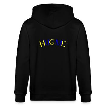 hug me - Stanley/Stella CULTIVATOR  Unisex Organic Hooded Jacket - black - Back - Anna (173cm)