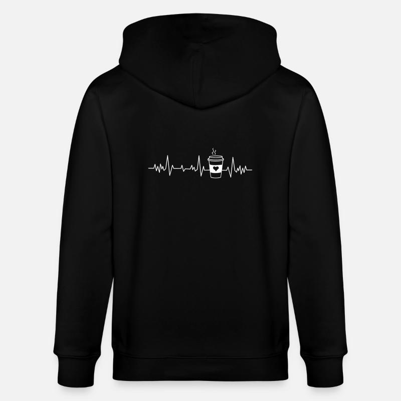 Kaffee Herzschlag - Stanley/Stella Unisex Bio-Kapuzenjacke CULTIVATOR - Schwarz