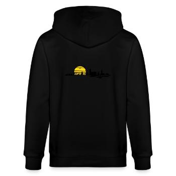 Skyline - Föhr - Stanley/Stella Unisex Bio-Kapuzenjacke CULTIVATOR  - Schwarz - Hinten - Anna (173cm)