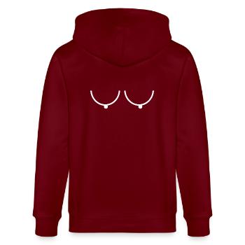 Tits tits tits - Stanley/Stella CULTIVATOR  Unisex Organic Hooded Jacket - burgundy - Back - Anna (173cm)