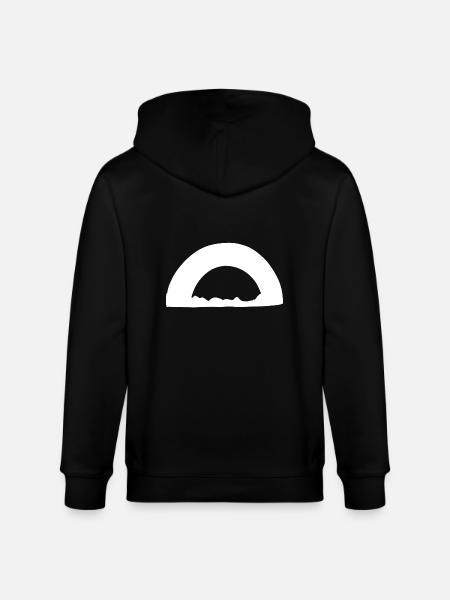 Arc Symbol Shape Grass Line - Stanley/Stella CULTIVATOR Unisex Organic Hooded Jacket - black