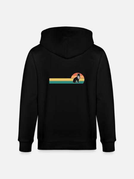 Border Collie - Stanley/Stella CULTIVATOR  Unisex Organic Hooded Jacket - black