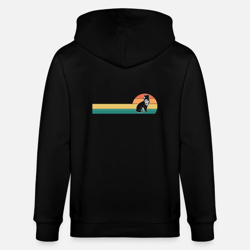 Border Collie - Stanley/Stella Unisex Bio-Kapuzenjacke CULTIVATOR  - Schwarz