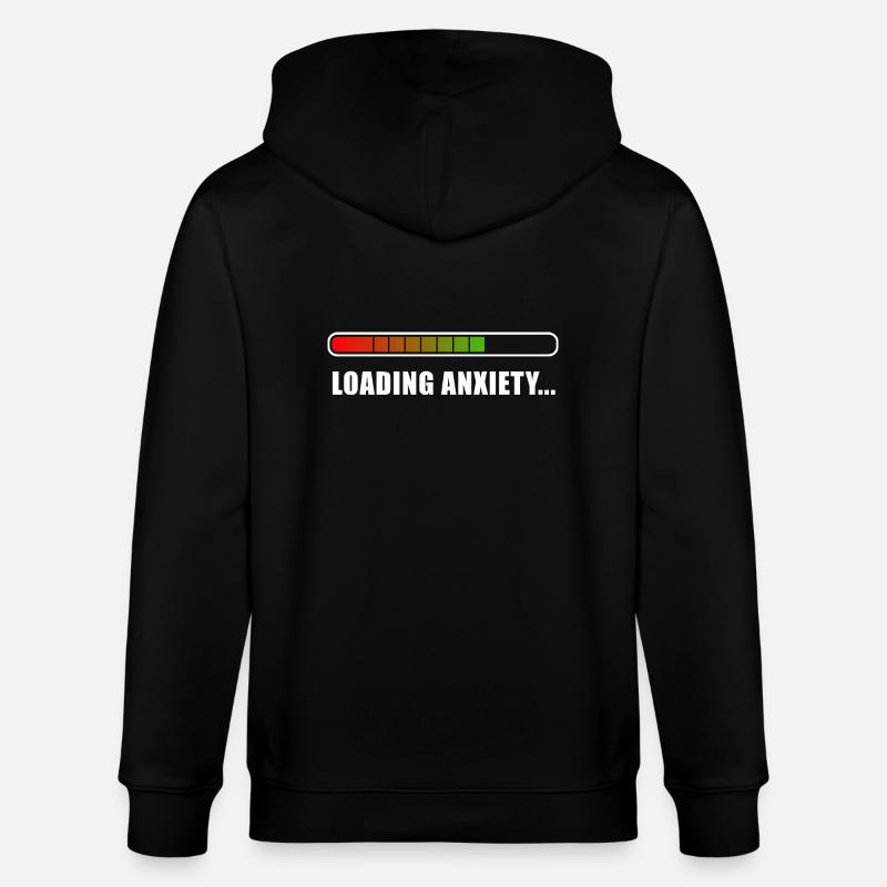 Loading Anxiety... - Stanley/Stella CULTIVATOR  Unisex Organic Hooded Jacket - black